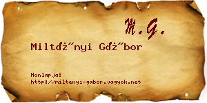 Miltényi Gábor névjegykártya